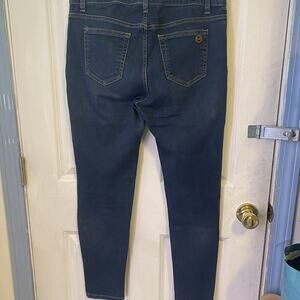 Michael Kors Izzy Skinny Stretch Medium Wash Blue Jeans Womens Size 8 Logo